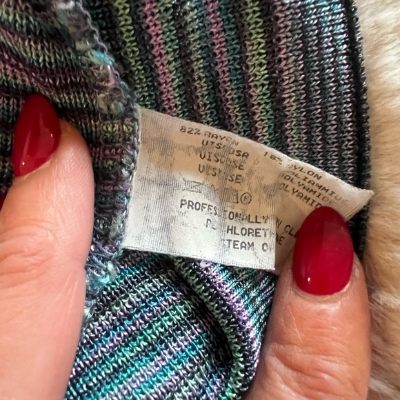 MISSONI Vintage 90s Striped Turtleneck Sweater Size Medium US 6 IT 42 - Picture 13 of 13